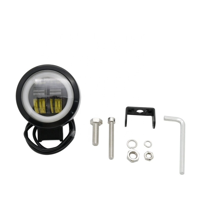 Proiector LED rotund 30W cu inel DRL lumina alba - 12-24V [3]