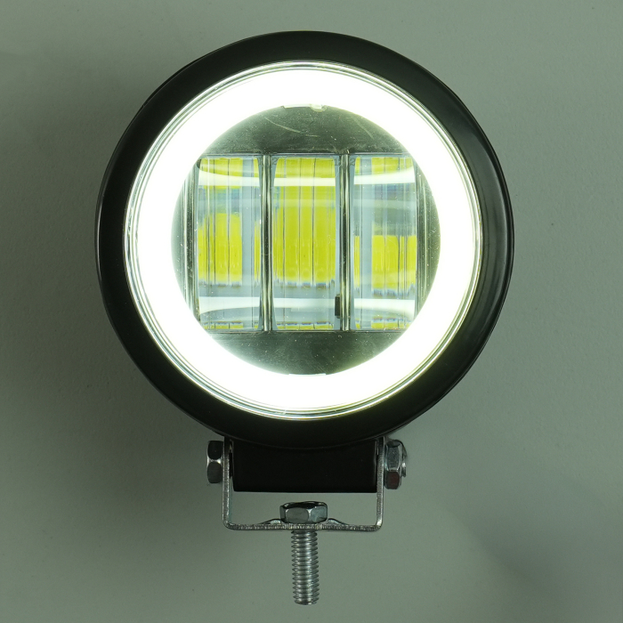 Proiector LED rotund 30W cu inel DRL lumina alba - 12-24V [3]