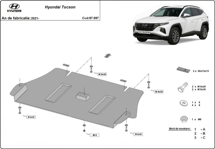 Scut catalizator Hyundai Tucson 2021-2026 - Oțel 2 mm [3]
