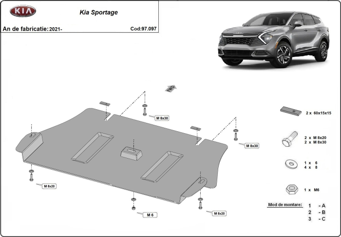 Scut catalizator Kia Sportage 2021-2026 - Oțel 2 mm [3]