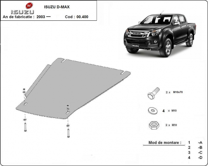 Scut cutie de viteză Isuzu D-Max 2012-2019 - Oțel 3 mm [3]