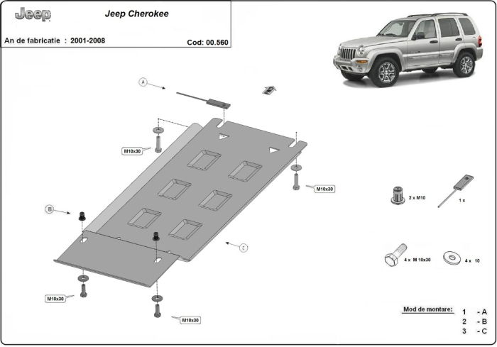 Scut cutie de viteză Jeep Cherokee KJ 2001-2008 - Oțel 2.5 mm [3]