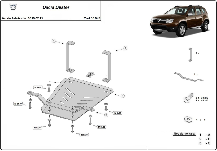 Scut diferențial Dacia Duster 2010-2013 - Oțel 2 mm [3]