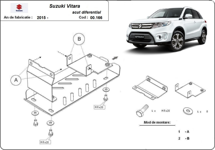 Scut diferențial din aluminiu Suzuki Vitara 2013-2025 - Aluminiu 3 mm [3]