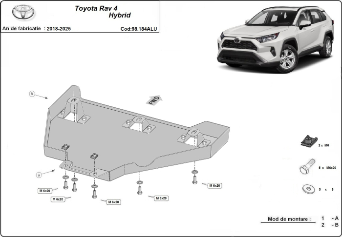Scut diferențial din aluminiu Toyota RAV4 2018-2025 - Aluminiu 3 mm [3]