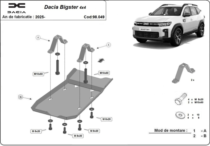 Scut diferențial spate Dacia Bigster 4x4 2025-2026 - Oțel 2 mm [3]