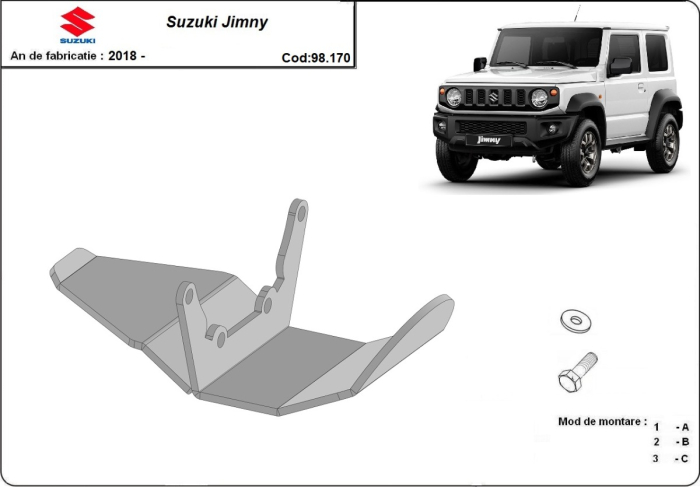 Scut diferențial spate Suzuki Jimny 2018-2026 - Oțel 3 mm [3]