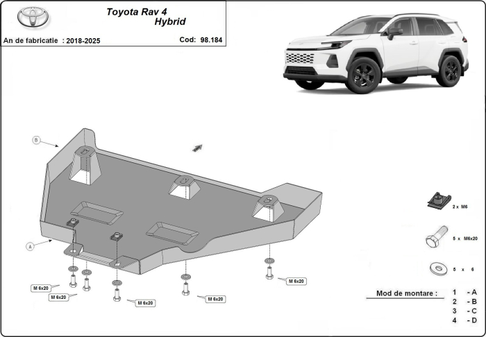 Scut diferențial spate Toyota RAV4 Hybrid 2026-2026 - Oțel 2 mm [3]