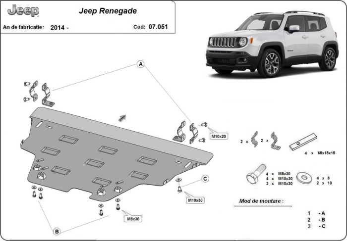 Scut motor Jeep Renegade 2014-2026 - Oțel 2 mm [3]