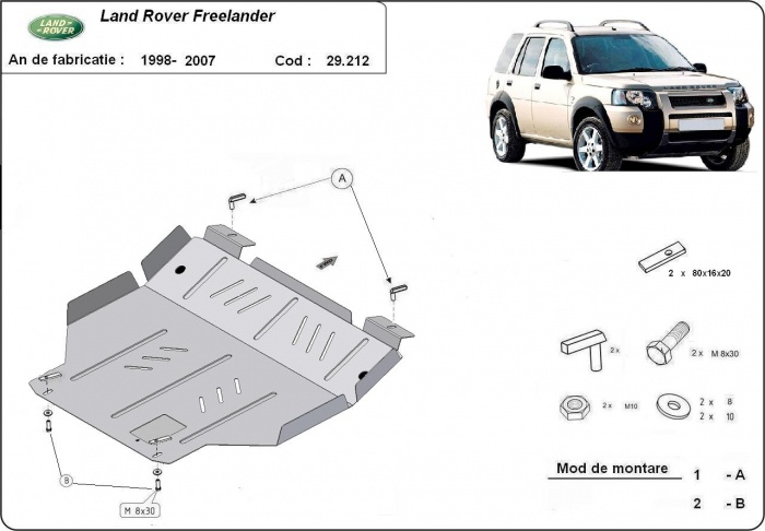 Scut motor Land Rover Freelander 1998-2007 - Oțel 3 mm [3]