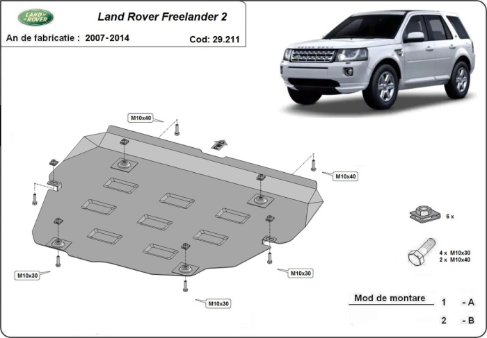 Scut motor Land Rover Freelander 2 2007-2014 - Oțel 2 mm [3]