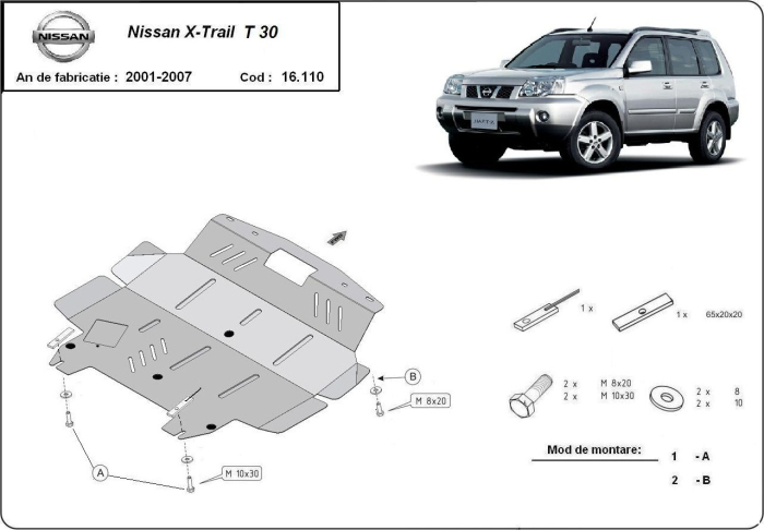 Scut motor Nissan X-Trail T30 2001-2007 - Oțel 2.5 mm [3]