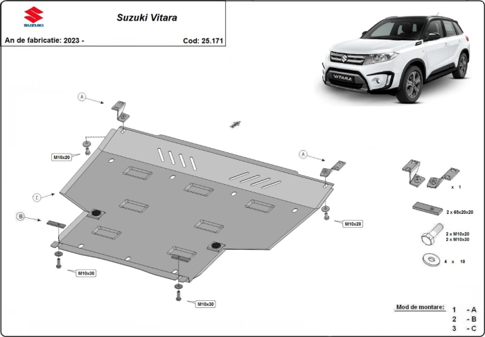 Scut motor Suzuki Vitara 2023-2026 - Oțel 2 mm [3]