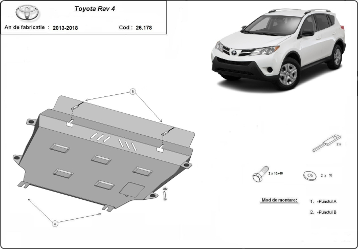 Scut motor Toyota RAV4 2013-2018 - Oțel 2 mm [3]