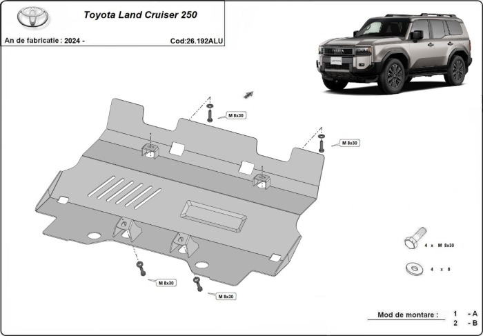Scut radiator din aluminiu Toyota Land Cruiser J250 2024-2026 - Aluminiu 4 mm [3]