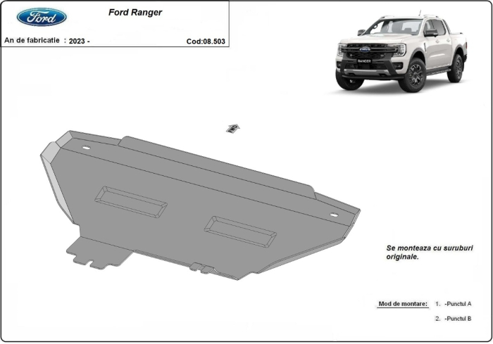 Scut radiator Ford Ranger 2023-2026 - Oțel 3 mm [3]