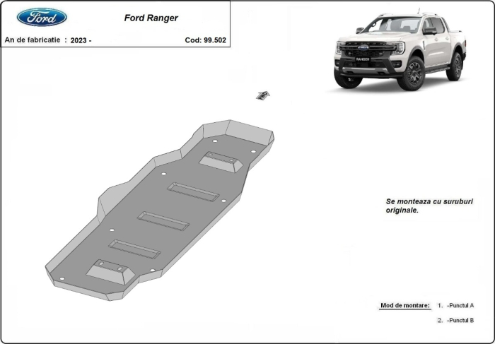 Scut rezervor Ford Ranger 2023-2026 - Oțel 2 mm [3]