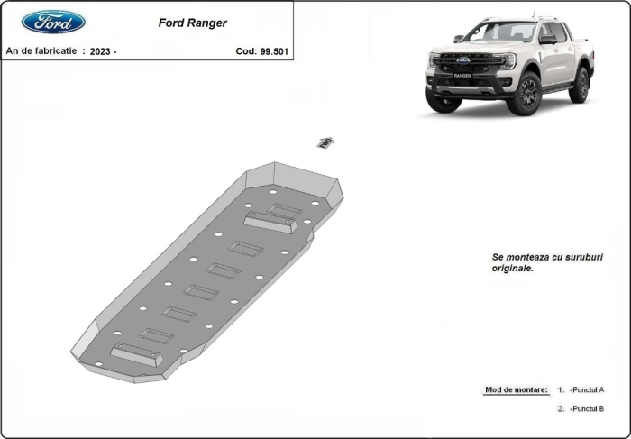 Scut rezervor Ford Ranger 2023-2026 - Oțel 2 mm [3]
