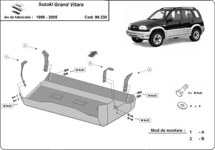 Scut rezervor Suzuki Grand Vitara 1999-2005 - Oțel 2 mm [3]