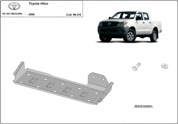Scut rezervor Toyota Hilux 2000-2004 - Oțel 2 mm [3]