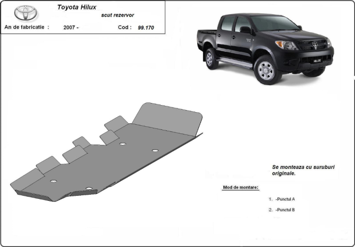 Scut rezervor Toyota Hilux 2004-2015 - Oțel 2 mm [3]