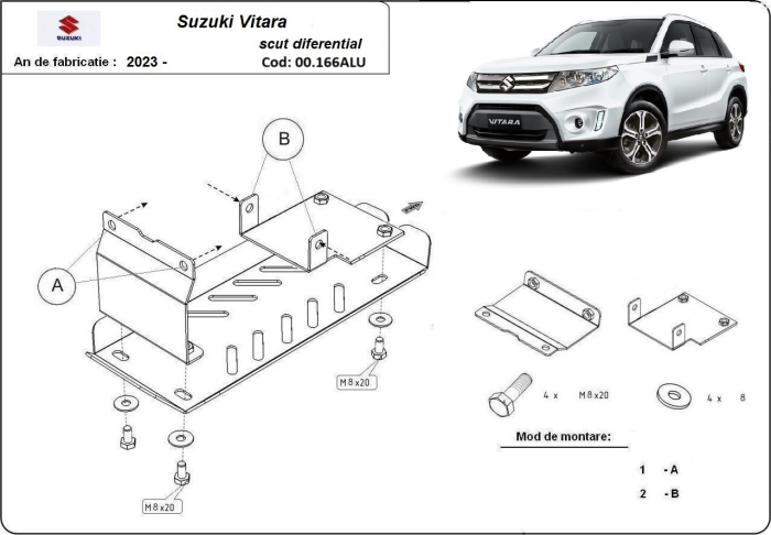 Set de scuturi din aluminiu Suzuki Vitara 2023-2026 - Aluminiu 3 mm [4]