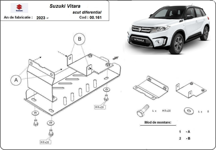 Set de scuturi Suzuki Vitara 2023-2026 - Oțel 2 mm [4]