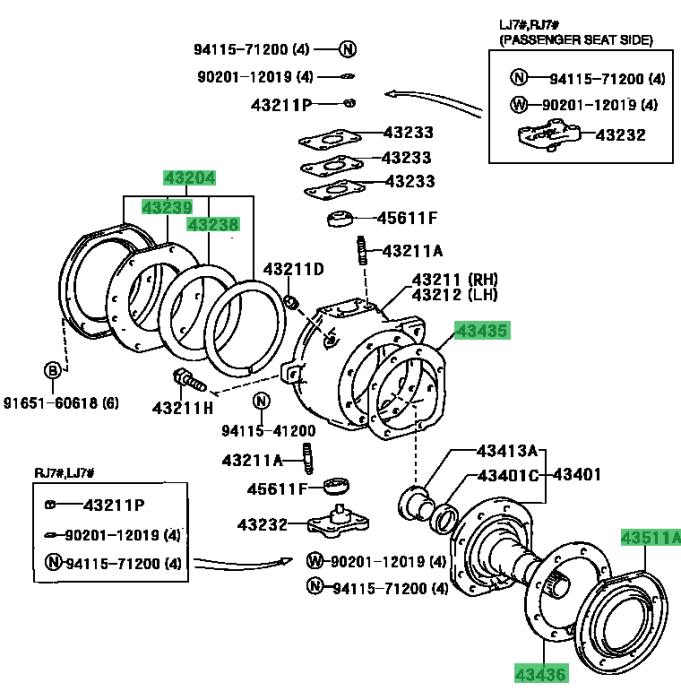 Set garnituri homocinetică OE Toyota Land Cruiser J70 >1990 [2]