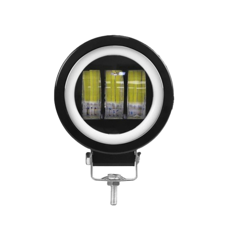 EXTERIOR - Proiector LED rotund 30W cu inel DRL lumina alba - 12-24V