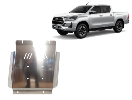 Scuturi Metalice - Scut cutie de viteză din aluminiu Toyota Hilux Invincible 2021-2026 - Aluminiu 4 mm