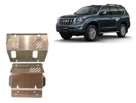 Scuturi Metalice - Scut motor din aluminiu Toyota Land Cruiser J150 2009-2023 - Aluminiu 4 mm