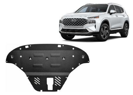 Scuturi Metalice - Scut motor Hyundai Santa Fe 2018-2023 - Oțel 2 mm