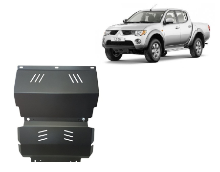 Scuturi Metalice - Scut motor și radiator Mitsubishi L200 2005-2015 - Oțel 3 mm