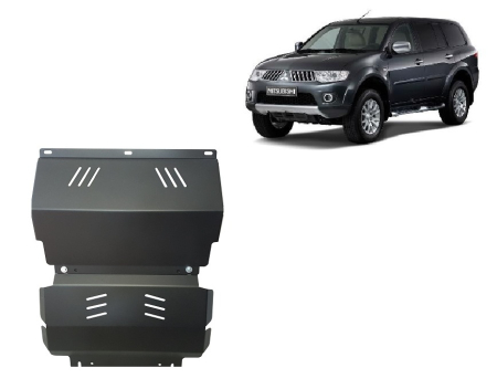 Scuturi Metalice - Scut motor și radiator Mitsubishi Pajero Sport 2 2007-2026 - Oțel 3 mm