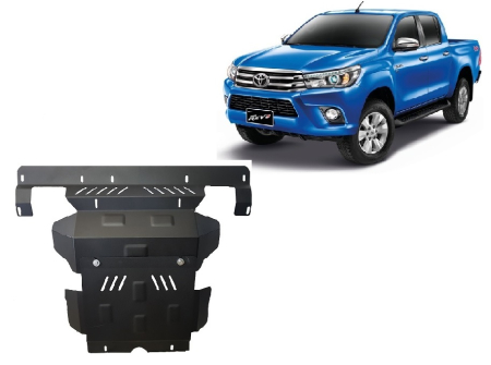 Scuturi Metalice - Scut motor și radiator Toyota Hilux Revo 2016-2026 - Oțel 2.5 mm