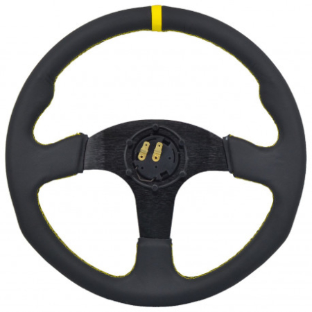 Volan universal 350 mm plat piele ecologică RACES [1]