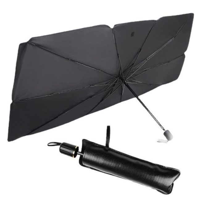 Parasolar auto tip umbrelă – protecție solară pentru parbriz, design pliabil, cu husă [2]