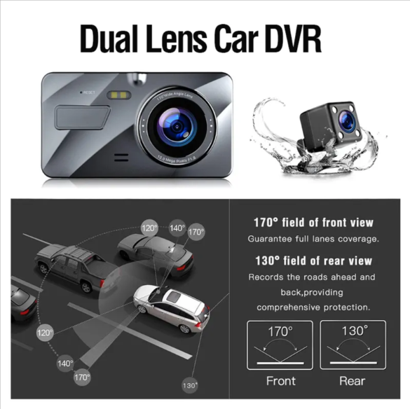 Cameră Auto DVR Dual Lens Full HD 4” [3]