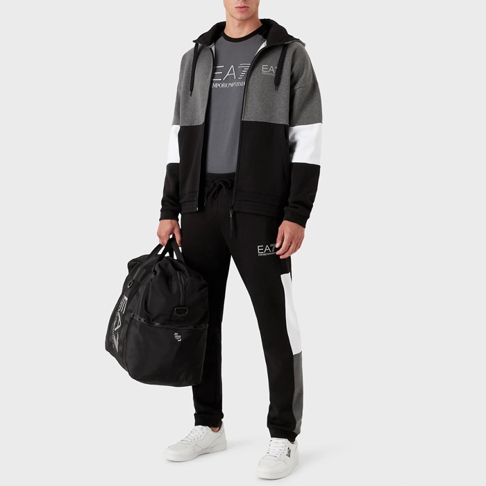 tuta felpa full zip cappuccio colourblock - sporty athletic PJ07Z-6LPV54-1200 [2]