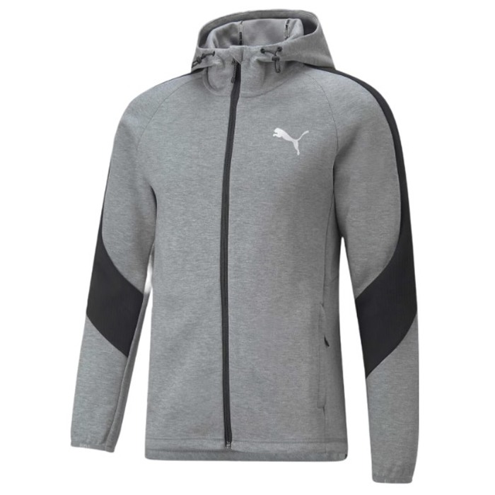 evostripe full-zip hoodie medium gray he 849915-03 [0]
