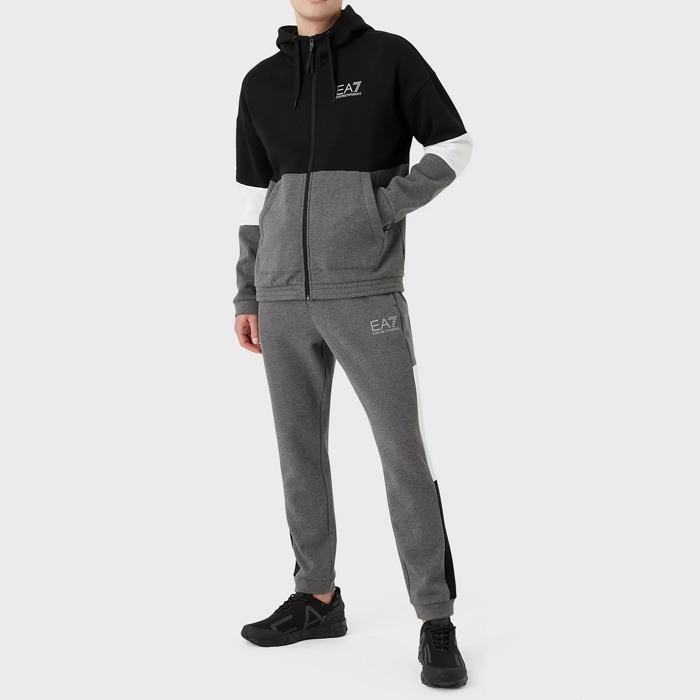 tuta felpa full zip cappuccio colourblock - sporty athletic PJ07Z-6LPV54-3925 [0]