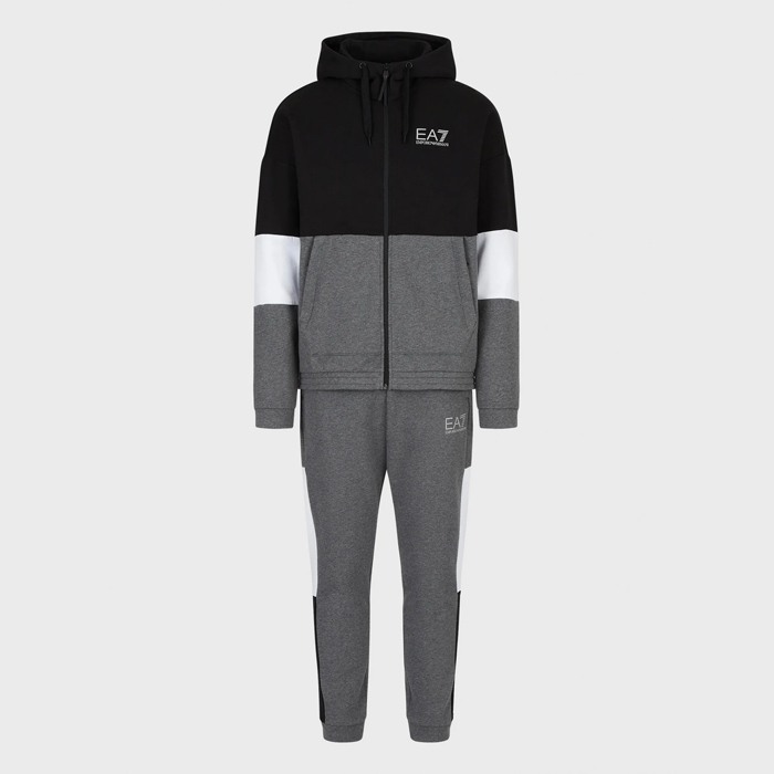 tuta felpa full zip cappuccio colourblock - sporty athletic PJ07Z-6LPV54-3925 [1]