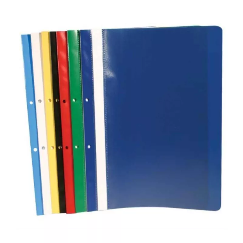 Papetarie si birotica - Dosar plastic, cu sina si perforatii, A4, diverse culori, B4U