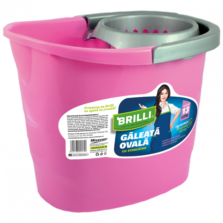 Articole curatenie - Galeata cu storcator Brilli, ovala, lila, 13l