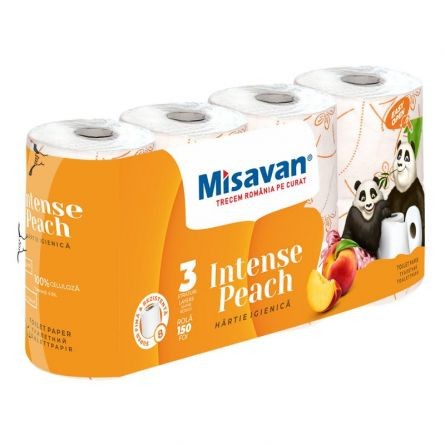 Hartie - Hartie igienica Misavan, Piersica, 3 straturi, 8 role