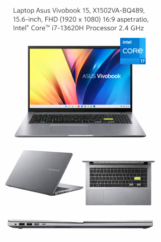 Echipamente IT, Display profesionale - Laptop Asus Vivobook 15, X1502VA-BQ489, 15.6-inch, , Intel® Core™ i7-13620H Processor 2.4 GHz