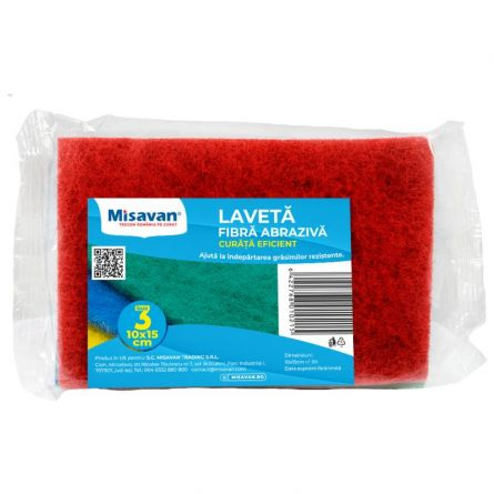 Articole curatenie - Laveta abraziva universala Misavan, 10*15cm, 3 buc/ set