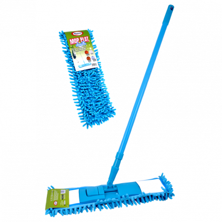 Articole curatenie - Mop plat Misavan Chenille, microfibra + maner telescopic 1-1.5m