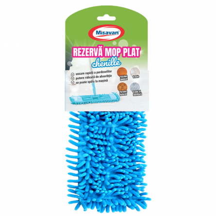 Articole curatenie - Rezerva mop plat Misavan Chenille, microfibra