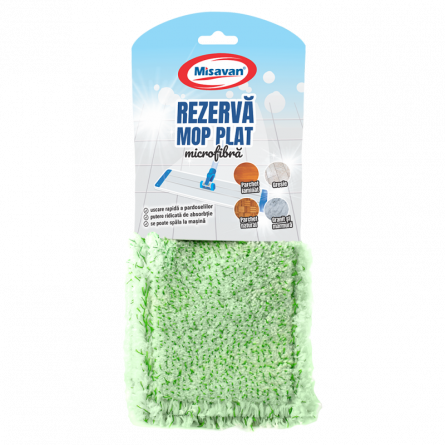 Articole curatenie - Rezerva mop plat Misavan, microfibra, 40x13 cm
